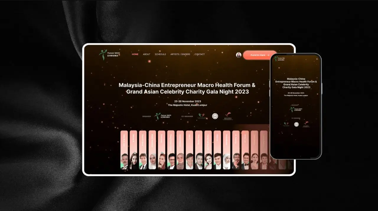 Forever GACC responsive website design on desktop and mobile